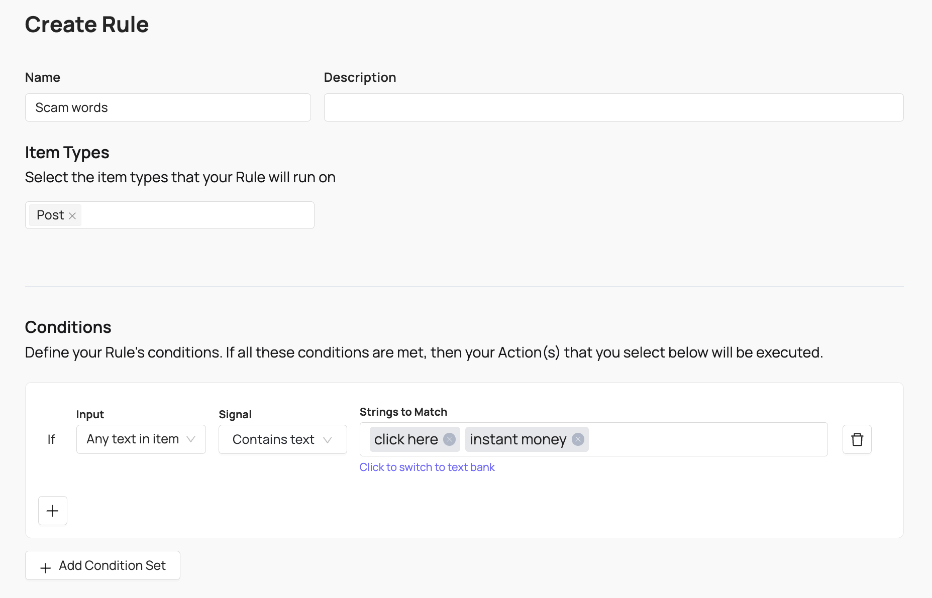 Scam Rule