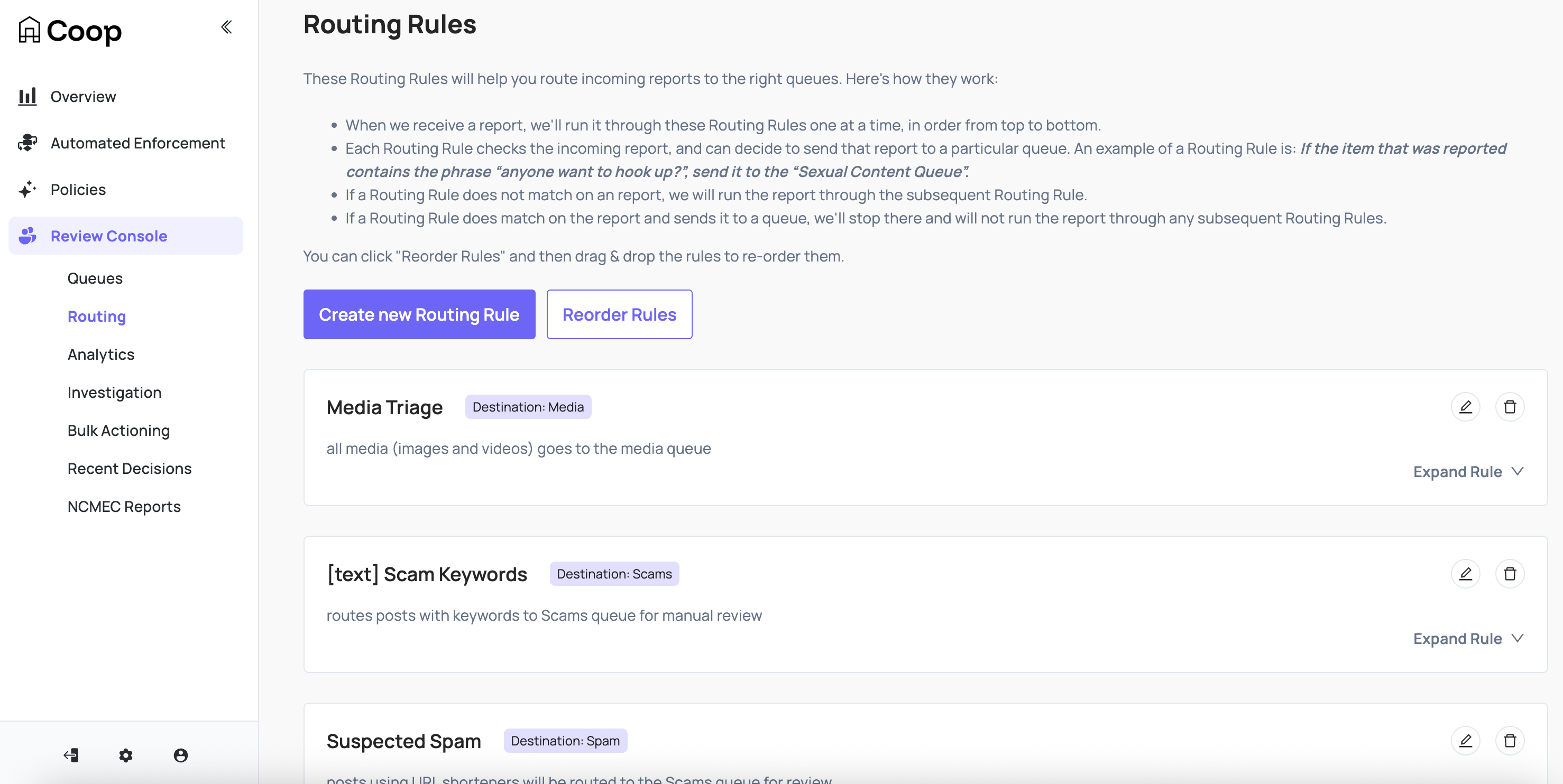 Routing Rules